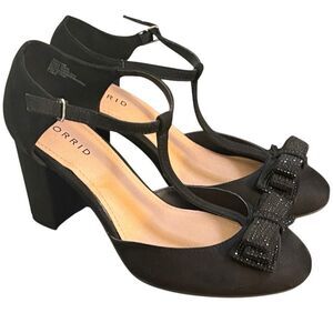 NWT Size 7.5 WW #Torrid Block Heel Strappy Sandal Date Night Formal Wedding Blac